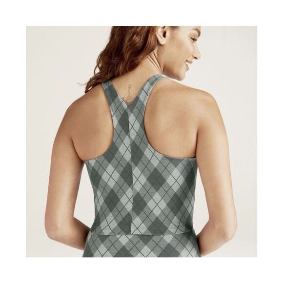 Beyond Refocus Cropped Tank Grey Argyle size Small - Picture 2 of 9